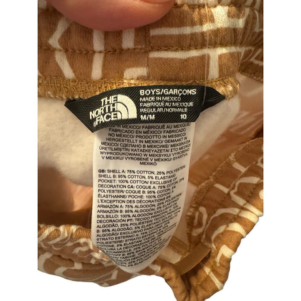 North Face NEW Boys Fleece Joggers Almond Butter Size Medium/10 Spellout - Picture 9 of 10